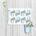 Dudley the Dragon - Hydrate boxes - functional planner stickers - Happy Planners, Erin Condren, weekly hydrate boxes- hydration, Kawaii