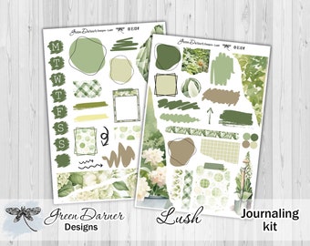 LUSH - Journaling sticker kit, spring, summer, garden, gardening, decorative planning, layering stickers