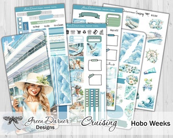 Hobonichi Weeks, CRUISING weekly planner sticker kit, journaling, decorative planning, scrapbooking, spring, summer, boating, holiday travel