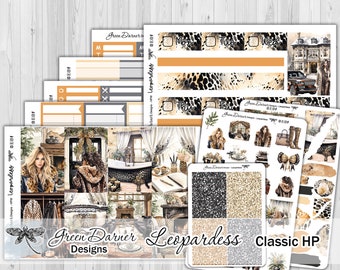 Happy Planner, LEOPARDESS, weekly planner sticker kit, winter leopard print