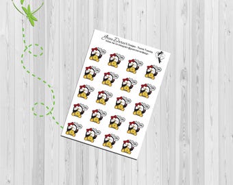 Pearl the Penguin - Toonie/two dollar Tuesday - planner stickers - Happy Planners, Erin Condren, Recollections by Green Darner Designs