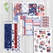 Independence Day 2 page Passion Planner Classic weekly sticker kit - July stickers - July 4th, Memorial day, American holiday, flag, freedom