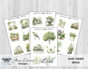 LUSH decorative planner stickers, oversized deco floral flowers, spring, summer garden, journaling