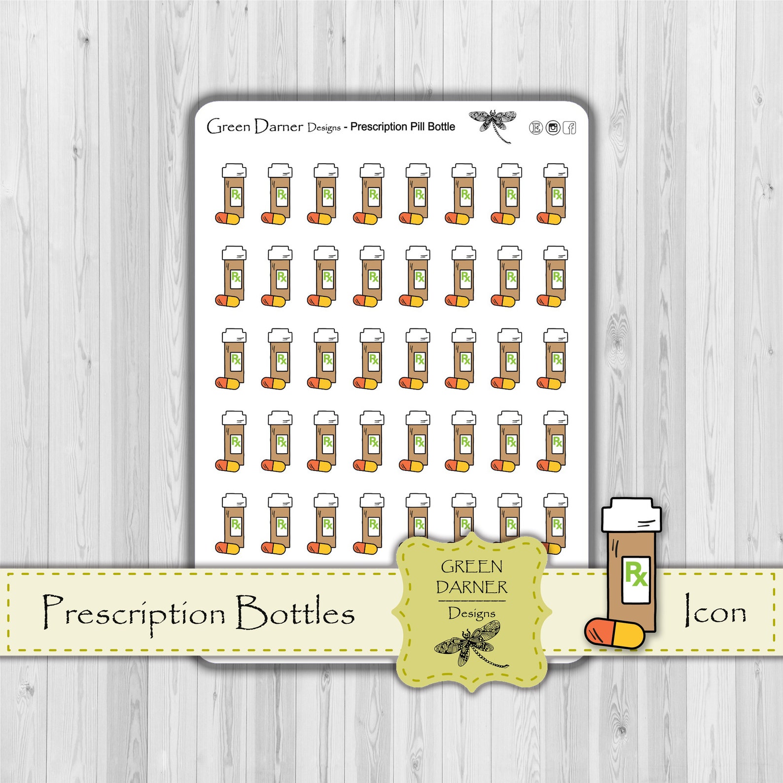 Prescription Pill Bottle Planner Stickers Prescription - Etsy