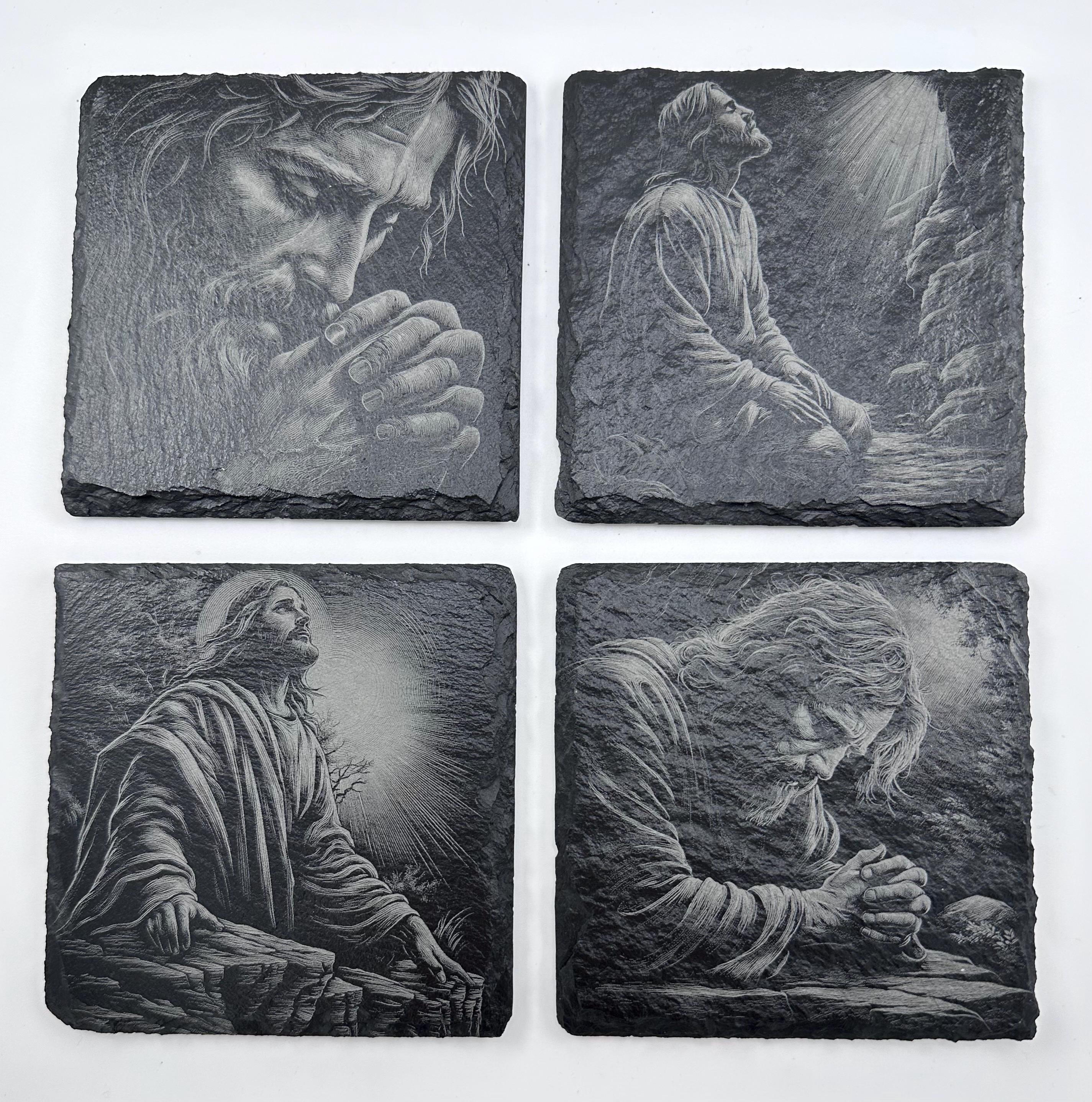 Jesus Praying Coasters, Set of 4 - Etsy