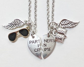 Good Omens Inspired BFF Necklaces, Crowley and Aziraphale BFF Necklaces