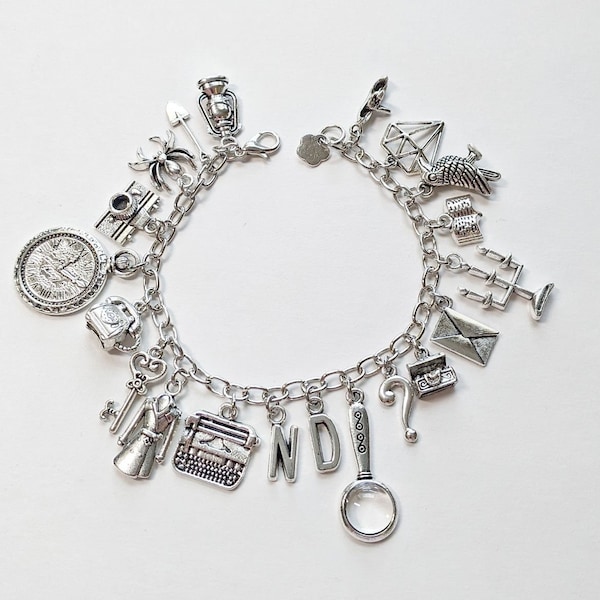 Nancy Drew Inspired Charm Bracelet, Book Series Inspired Jewelry
