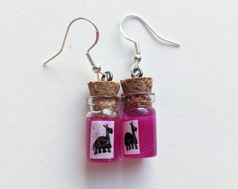 Kuzco Potion Earrings, Yzma Llama Potion Earrings, Kuzco's Poison Earrings