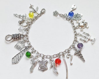 Clue Inspired Charm Bracelet, Clue Jewelry, Clue Gifts, Mystery Gifts, Mystery Jewelry