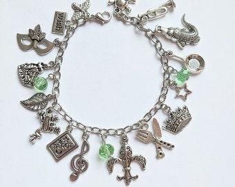 Tiana Inspired Charm Bracelet, Princess & the Frog Charm Bracelet, Disney Princess Charm Bracelet