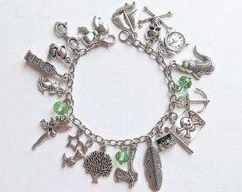 Peter Pan Inspired Charm Bracelet, Neverland Inspired Charm Bracelet, Disney Charm Bracelet