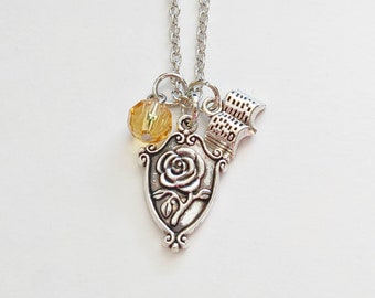 Beauty & the Beast Inspired Necklaces, Belle Inspired Necklaces, Rose Necklaces, Princess Necklaces