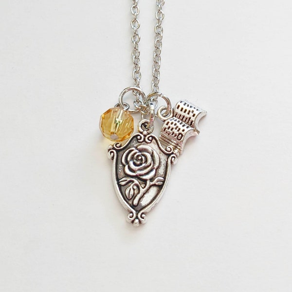 Beauty & the Beast Inspired Necklaces, Belle Inspired Necklaces, Rose Necklaces, Princess Necklaces