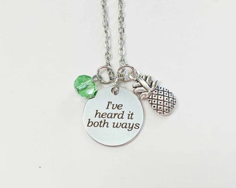 Psych Inspired Necklace, Psych Jewelry, TV Show Jewelry, Shawn & Gus, I've Heard it Both Ways Necklace, Disc Necklace