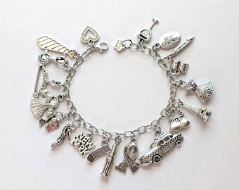 TDWP Inspired Charm Bracelet, Movie Inspired Silver Charm Bracelet