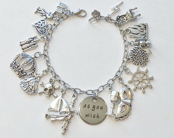 Princess Bride Inspired Charm Bracelet, Movie Inspired Silver Charm Bracelet