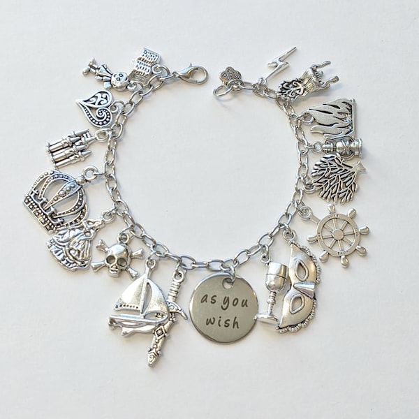 Princess Bride Inspired Charm Bracelet, Movie Inspired Silver Charm Bracelet