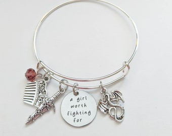 Mulan Inspired Bangle Bracelet, Disney's Mulan Inspired Jewelry, Mushu, Mulan, Disney Princess Charm Bracelet