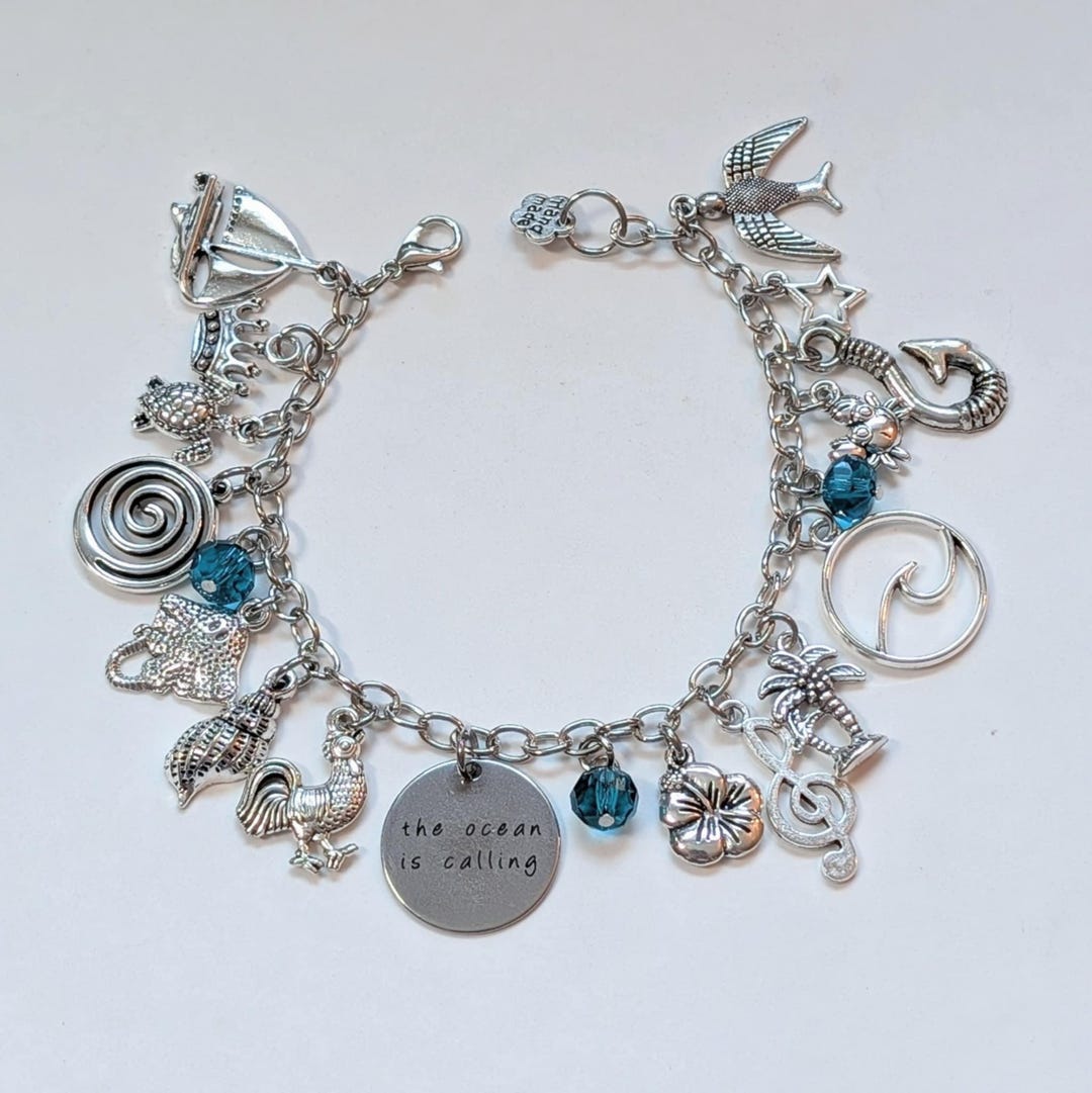 Moana Inspired Charm Bracelet, Disney Moana Inspired Charm