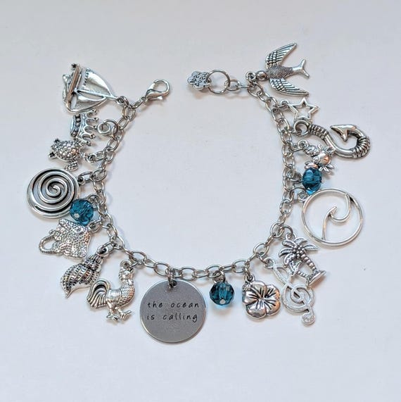 Moana Inspired Charm Bracelet, Disney Moana Inspired Charm