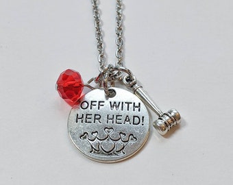 Queen of Hearts Inspired Necklace, Off With Her Head Necklace