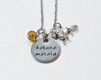 Lion King Inspired Necklace, Hakuna Matata Necklace