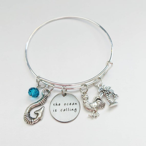 Moana Inspired Bangle Charm Bracelet Disney Princess Jewelry Moana Jewelry Disney Princess Charm Bracelet