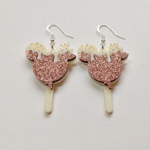 Ice Cream Mickey Mouse Earrings, Disney Food Earrings, Mickey Bar Earrings