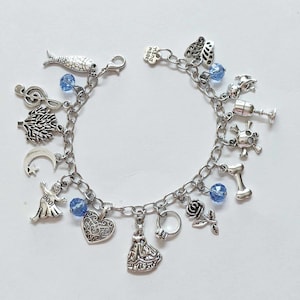 Corpse Bride Inspired Charm Bracelet, Halloween Jewelry