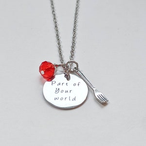 Little Mermaid Inspired Necklace, Ariel Necklace, Princess Necklace, Charm Necklace, Mermaid Necklace, Disc Necklace