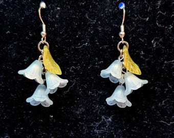 Bluebell Flower Dangle Earrings, Spring Vibe