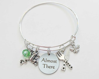 Tiana Inspired Bangle Bracelet, Princess and the Frog Bracelet, Disney Princess Charm Bracelet