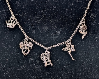 Sleeping Beauty Inspired Charms Necklace