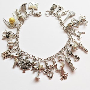 Ultimate Wizard Inspired Charm Bracelet, Fandom Jewelry