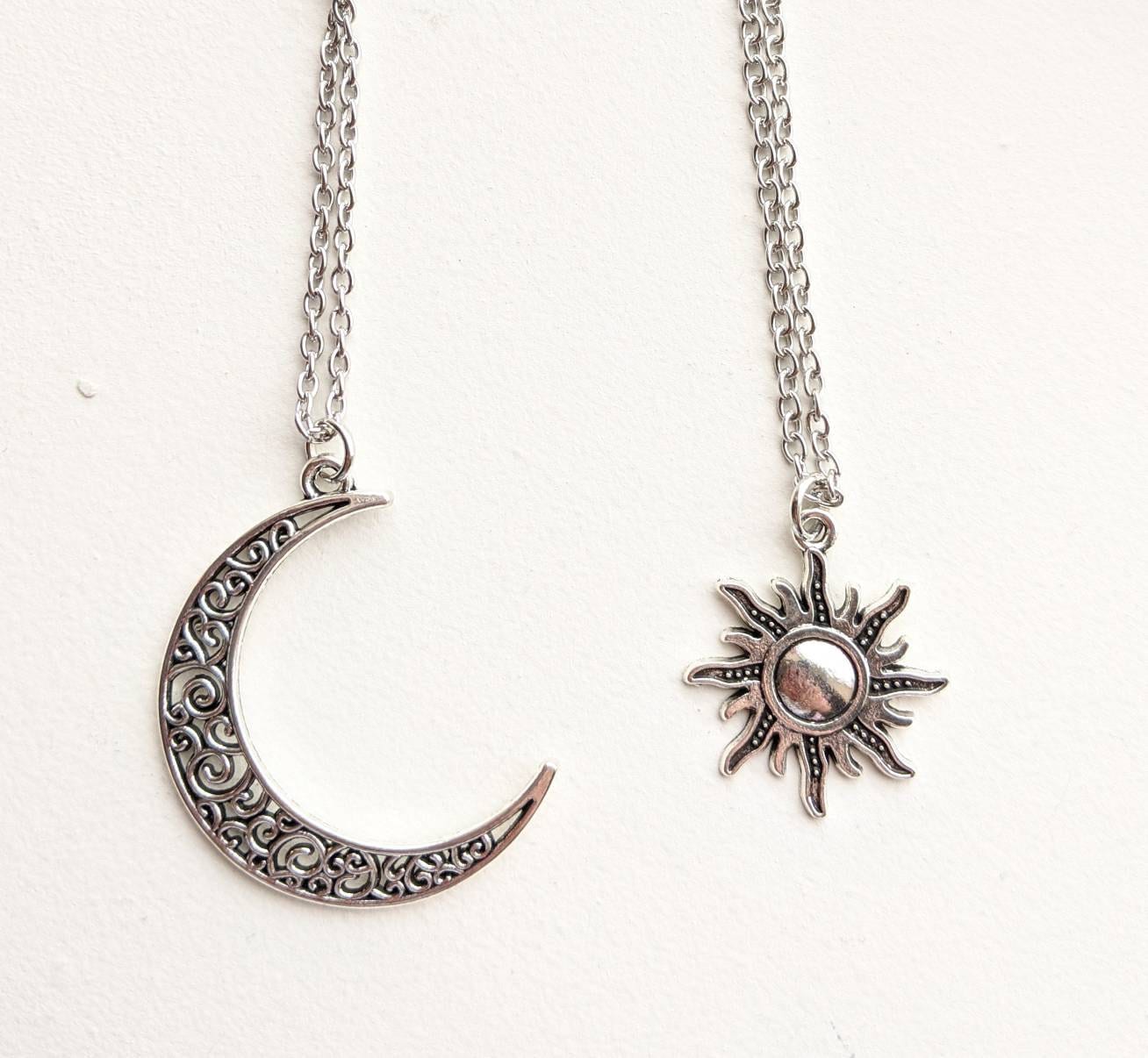 Twitches Inspired Necklaces Crescent Moon And Sun Necklace Etsy