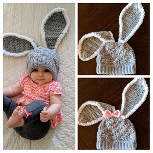 Instant PDF download, bunny hat crochet PATTERN, this is a PATTERN only and not a finished product,