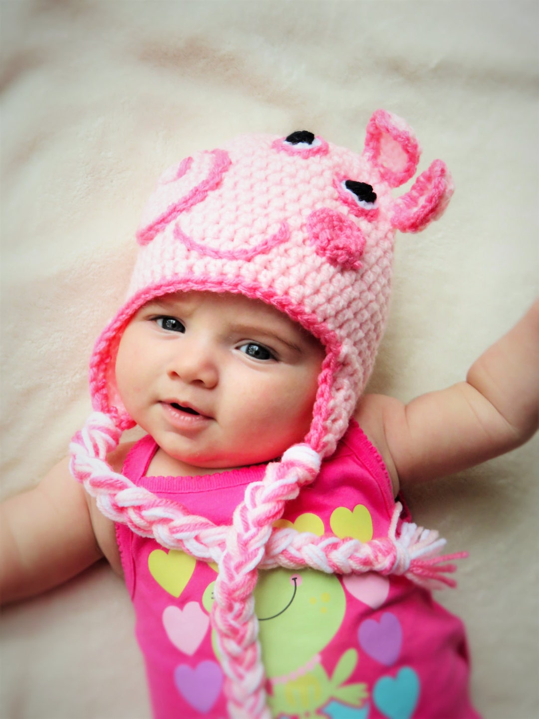 Pig Crocheted Hat Halloween Pig Hat Girl Pig Hat Pink Pig - Etsy