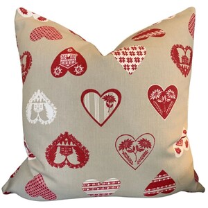 Country Hearts Pillow Cover 18”x18”