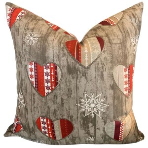 Country Hearts Pillow Cover 18”x18”