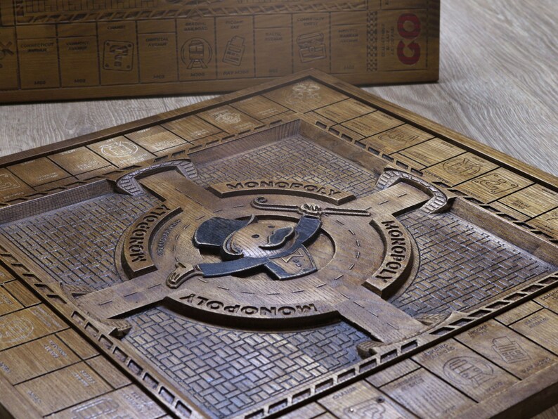 Wood Monopoly Game, Handmade Laser Cut Wooden Board, Special Edition ...
