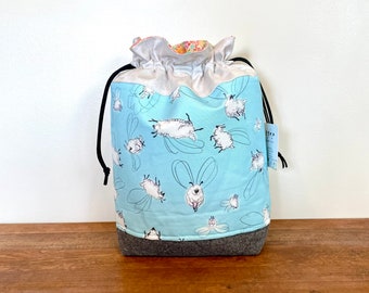 Bumblebee Sheep - Knitting and Crochet Project Bag