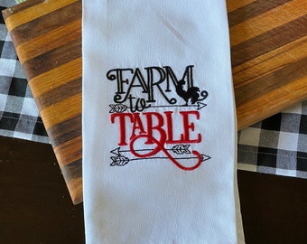 Farm to Table Kitchen Towel,housewarming gift,kitchen decor,funny towel,tea towel,teacher gift,new home gift,farmhouse decor,