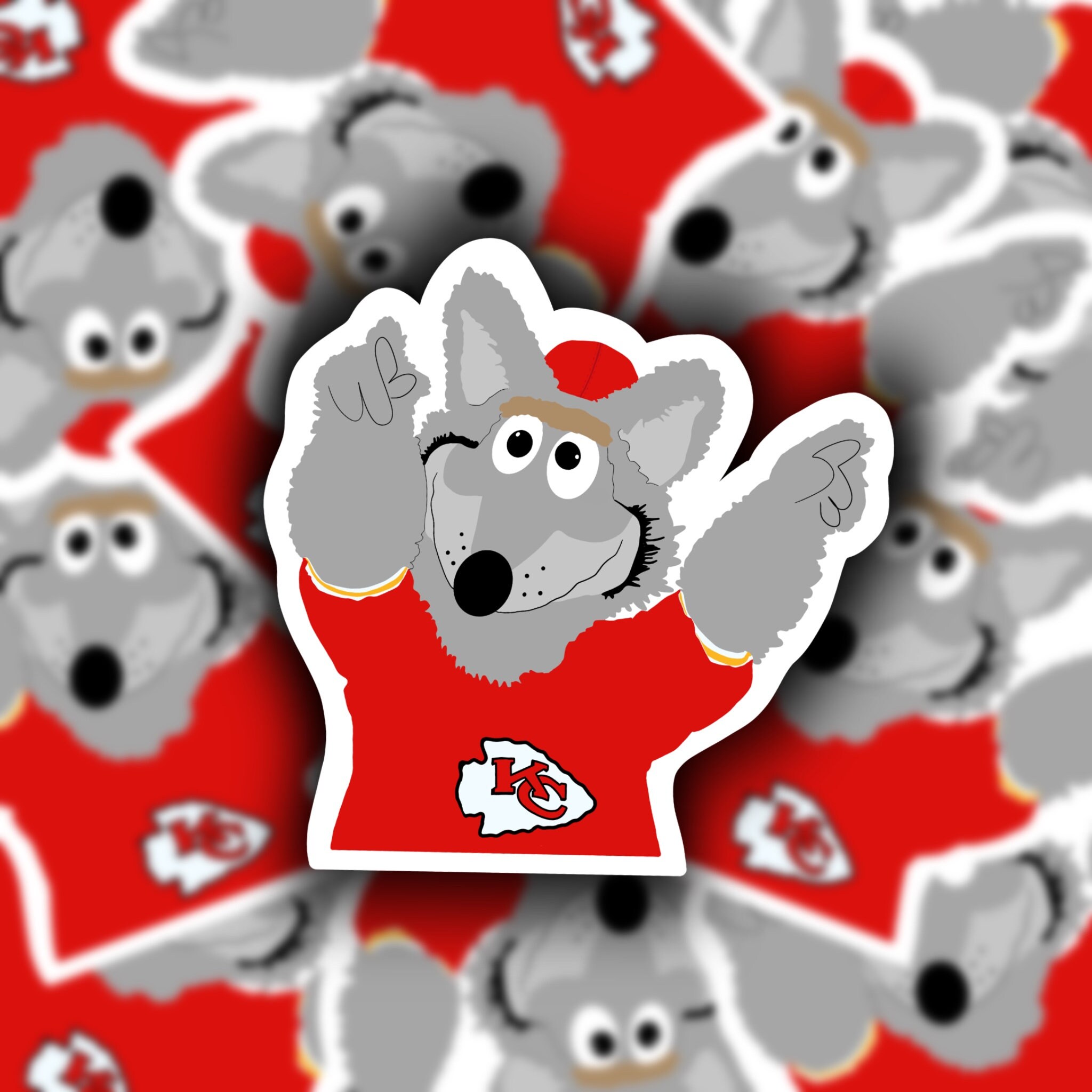 KC Chiefs KC Wolf Sticker | Etsy