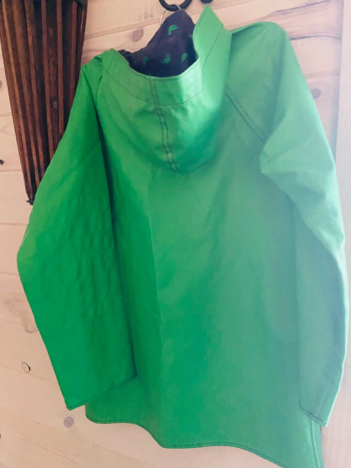 Vintage Green Ducks Raincoat Etsy