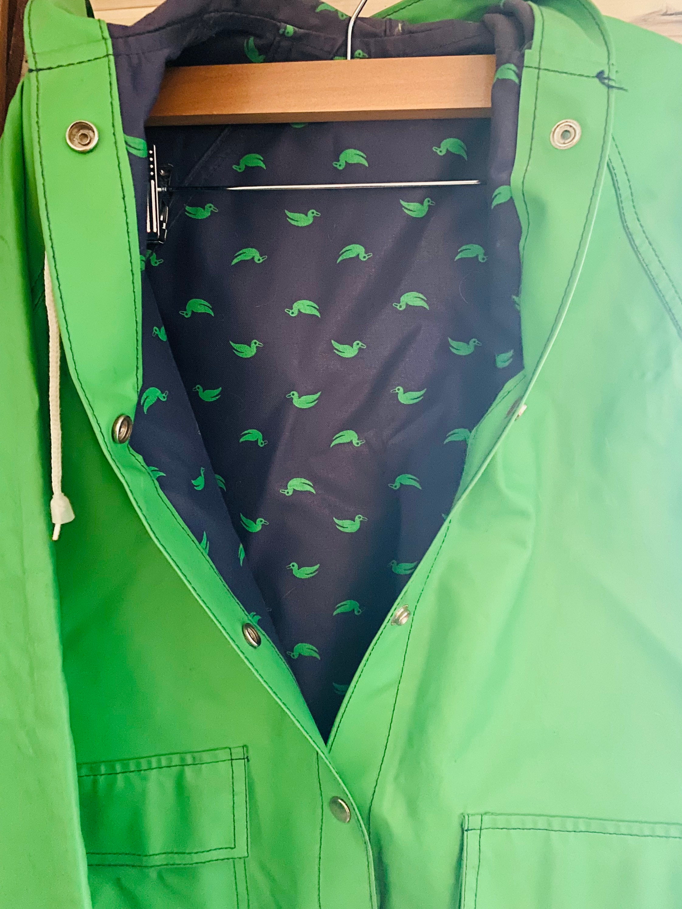 Vintage Green Ducks Raincoat Etsy
