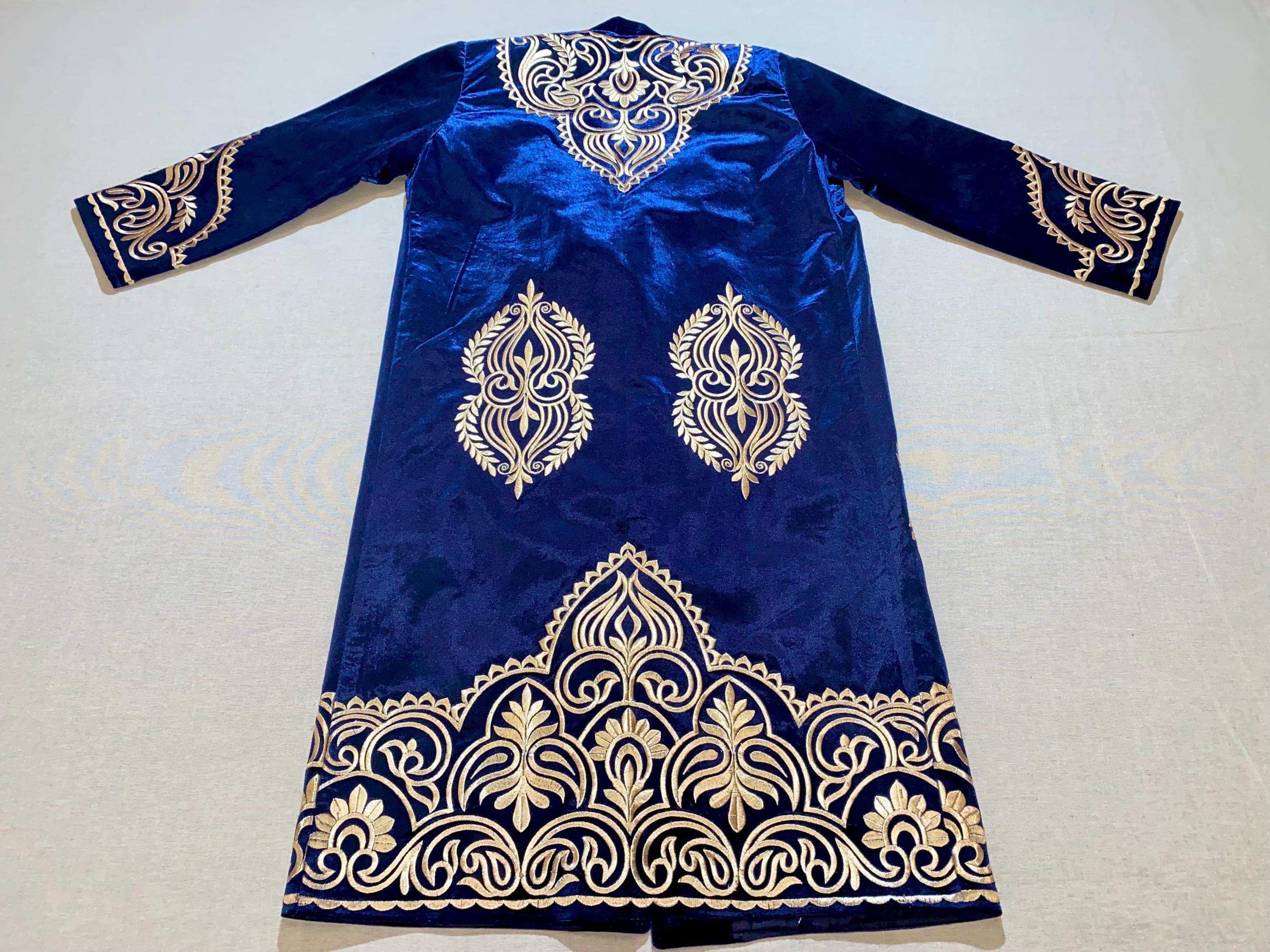 Chapan Robe Uzbek Chapan Robe: Golden Embroidered Suzani Caftan Jacket - Etsy