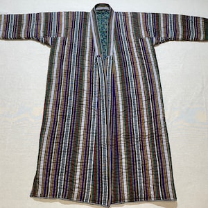Uzbek Warm Quilted Chapan, coat, cotton padded handmade unisex robe from ikat fabric