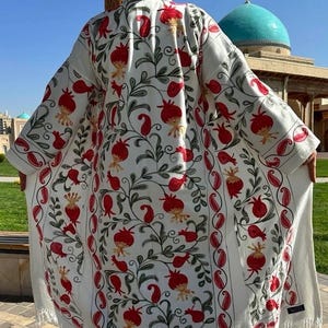 Uzbek Suzani chapan Wool Jacket Embroidered Uzbekistan coat, chapan, dress, robe