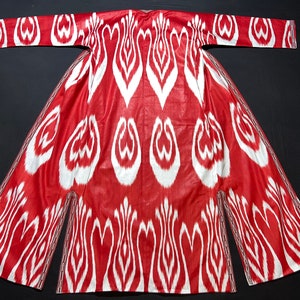 UZBEK CHAPAN, uzbek ikat coat, handwoven robe, Uzbekistan suzani caftan, uzbek jacket, tadjik dress