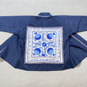 UZBEK CHAPAN, vintage suzani coat, handmade uzbek robe, Uzbekistan caftan, boho embroidered jacket, tajik dress